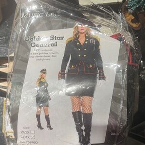 Music Legs Women's Black and Gold Military Costume Jacket-NEW